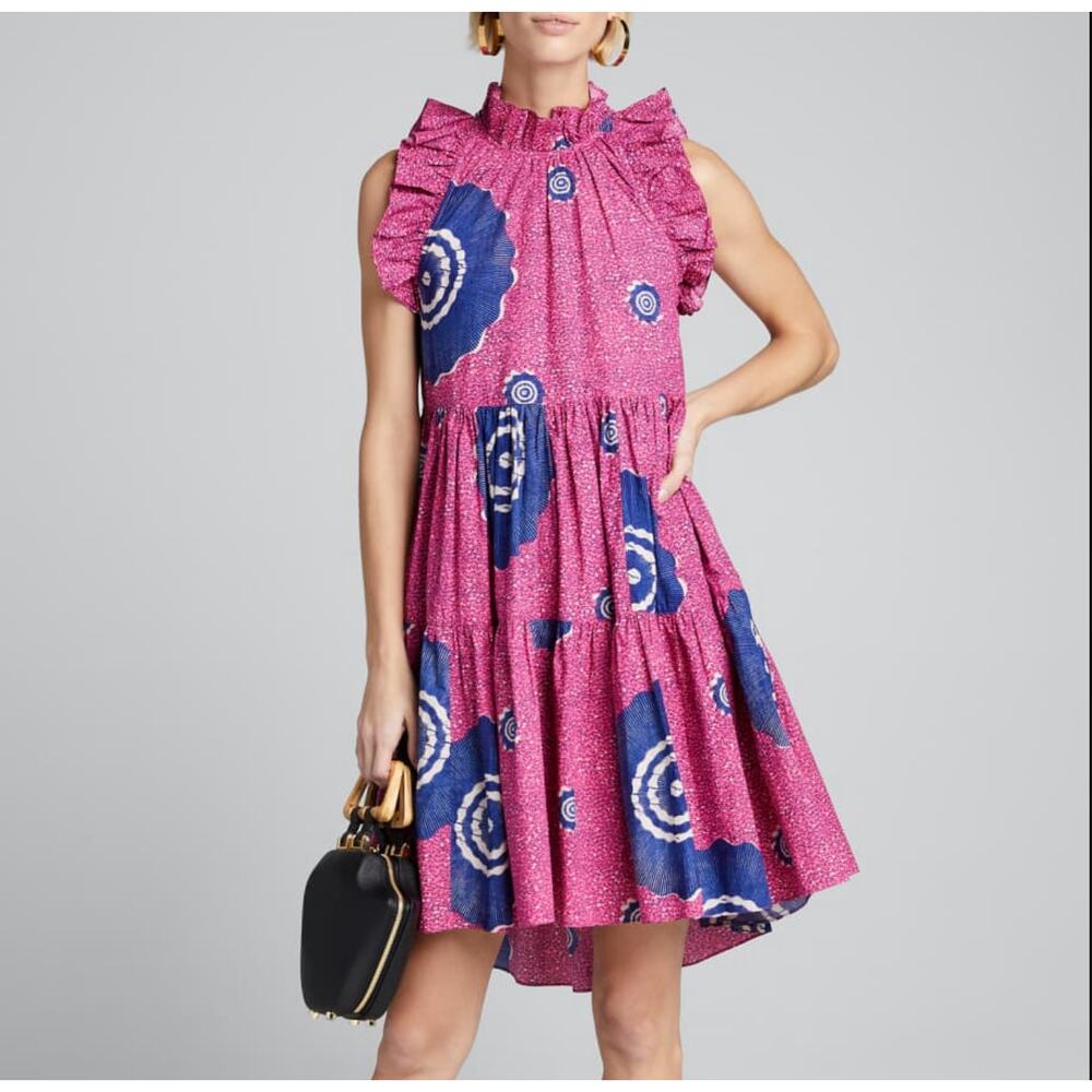 Ulla Johnson Tamsin Tiered Sleeveless Printed High-Low Dress Size 8 - Picture 15 of 15
